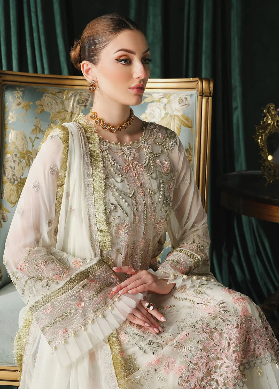 Paras by Pasha Embroidered Chiffon Suit Unstitched 3 Piece PBP24A PR107-Jasmine - Luxury Collection