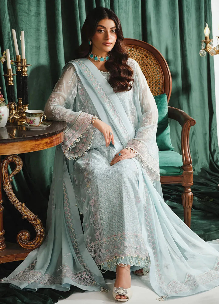 Paras by Pasha Embroidered Chiffon Suit Unstitched 3 Piece PBP24A PR108-Skyline - Luxury Collection