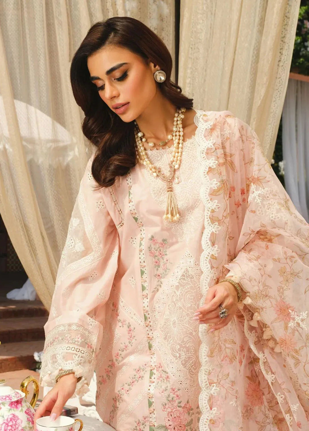Paras by Pasha Embroidered Lawn Suit Unstitched 3 Piece PBP24L PR1-Eden Rose - Summer Collection