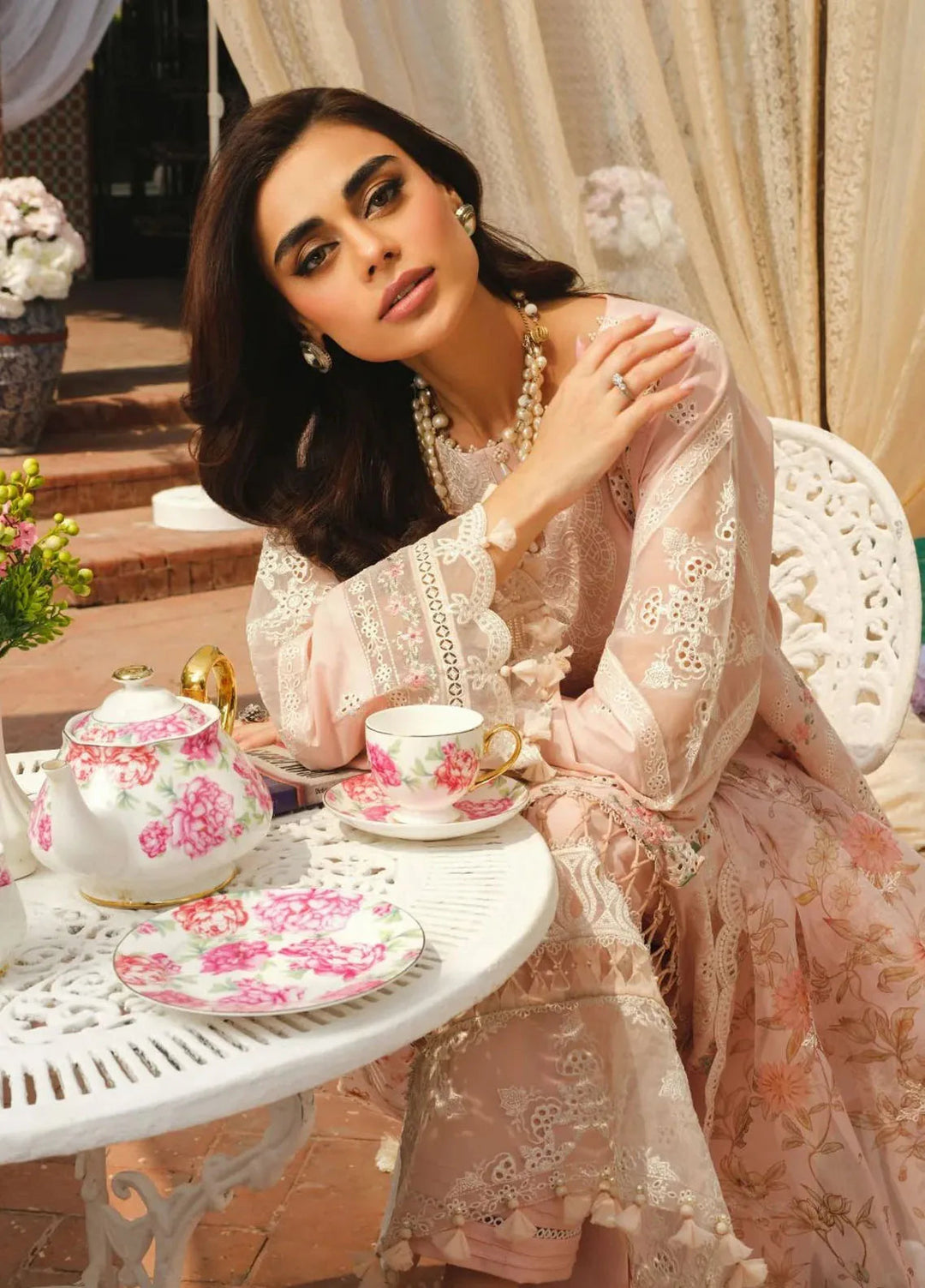 Paras by Pasha Embroidered Lawn Suit Unstitched 3 Piece PBP24L PR1-Eden Rose - Summer Collection