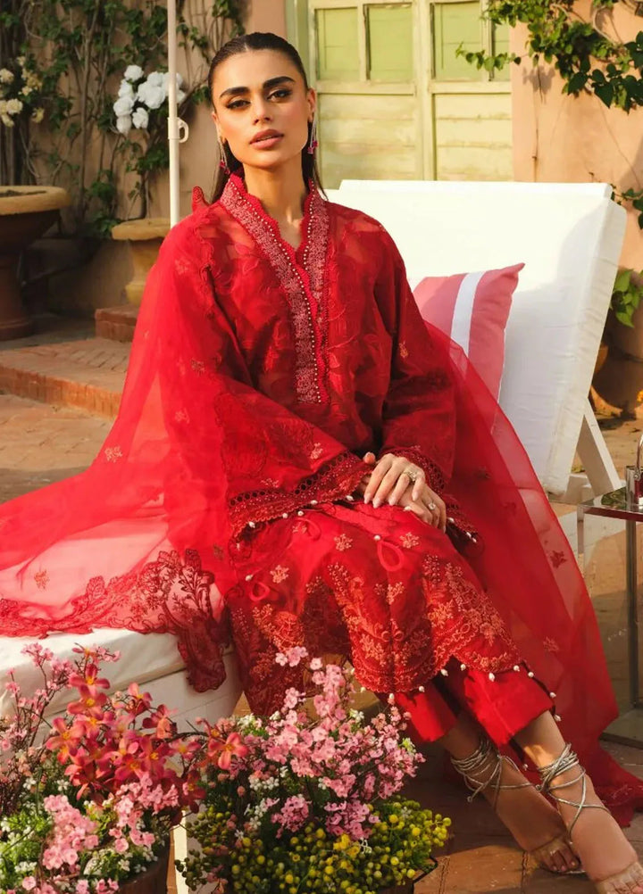 Paras by Pasha Embroidered Lawn Suit Unstitched 3 Piece PBP24L PR5-Cherry Blossom - Summer Collection