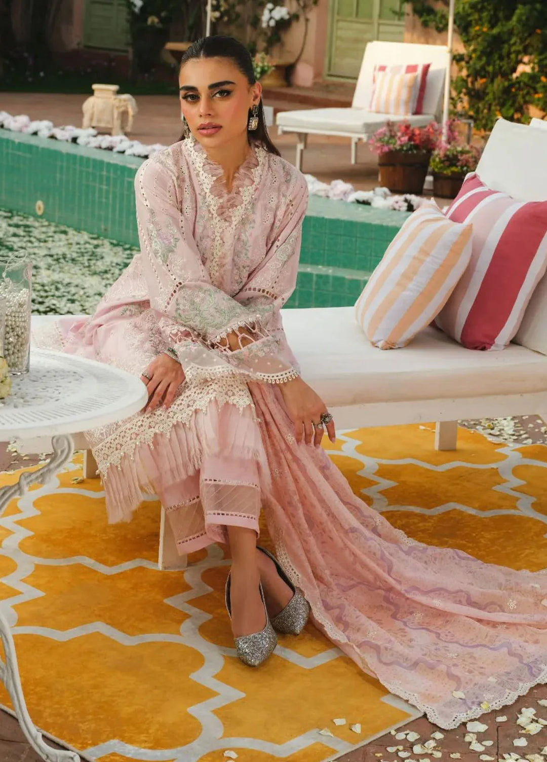 Paras by Pasha Embroidered Lawn Suit Unstitched 3 Piece PBP24L PR7-Lotus Bloom - Summer Collection