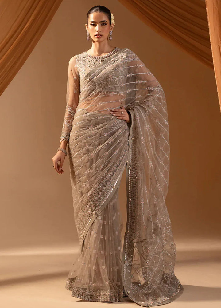 Paras by Pasha Embroidered Net Suits Unstitched Saree PBP25NJ Abr-e-Shaam - Formal Collection