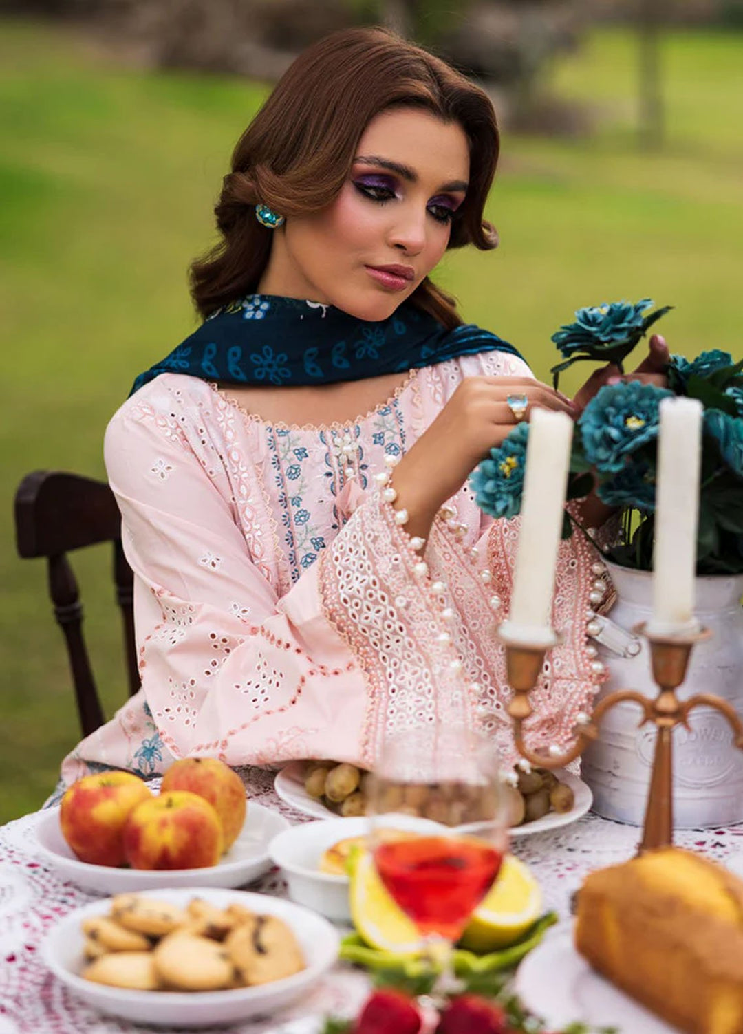 Paras by Pasha Pret Embroidered Lawn 3 Piece Suit PR-10 Coral Bloom