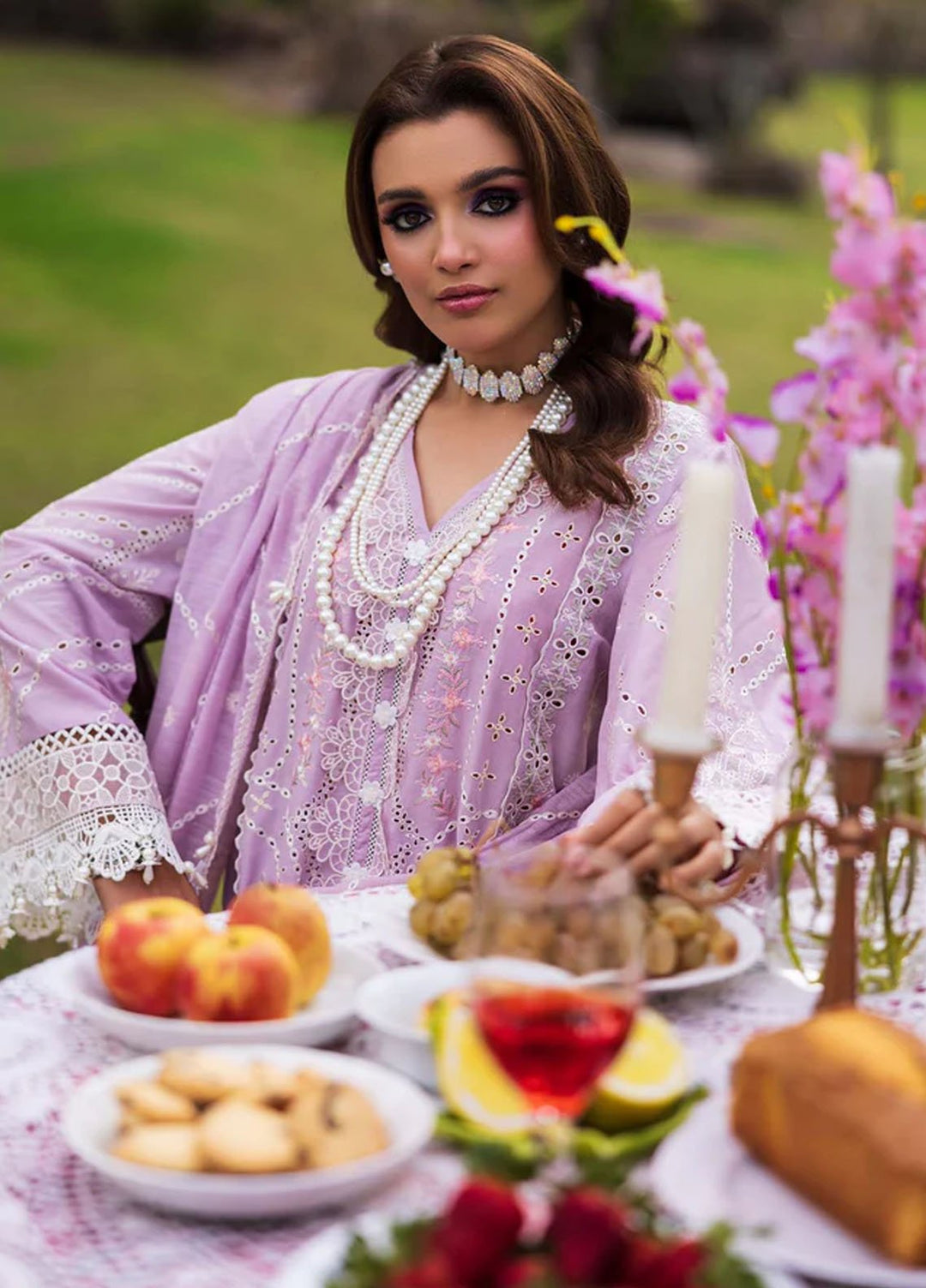 Paras by Pasha Pret Embroidered Lawn 3 Piece Suit PR-16 Orchid Bloom