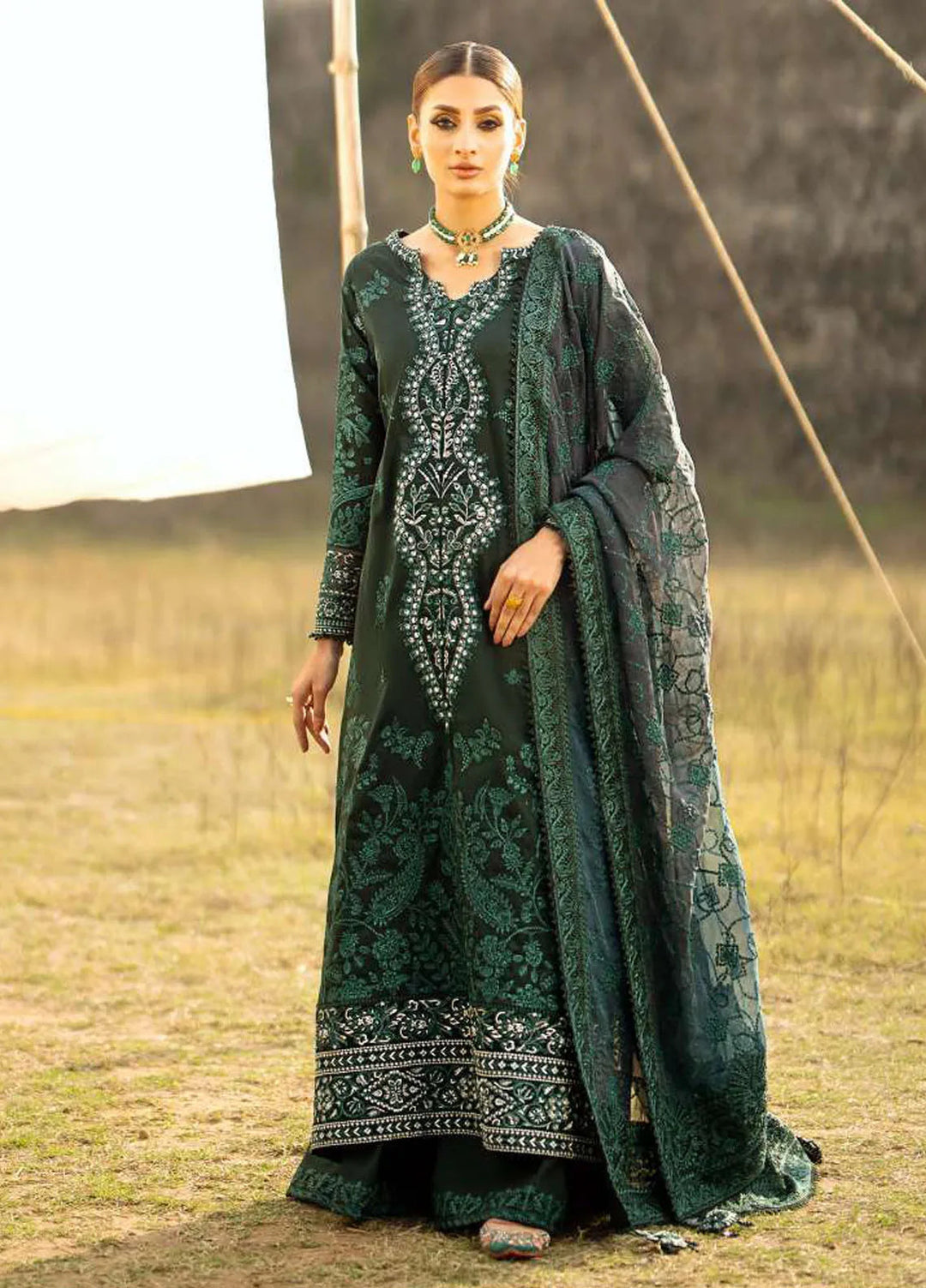Pardes by Aik Atelier Embroidered Lawn Suit Unstitched 3 Piece AIK24P Look 10 - Summer Collection