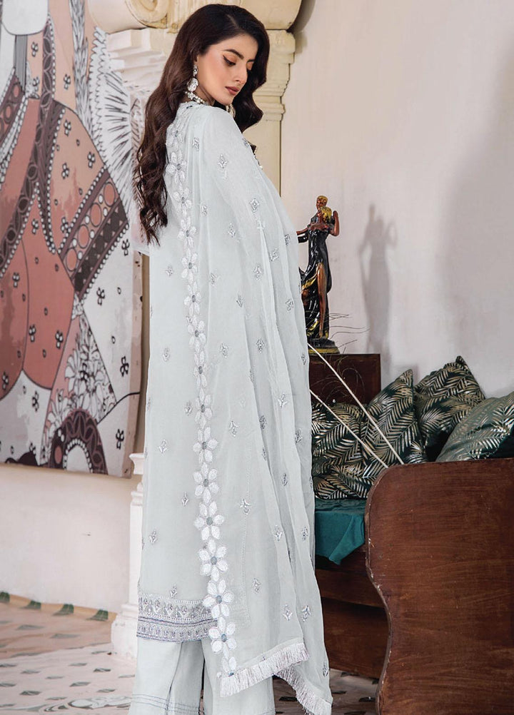 Pareesha By Humdum Embroidered Chiffon Suits Unstitched 3 Piece HD23P-2 D-05 - Luxury Collection