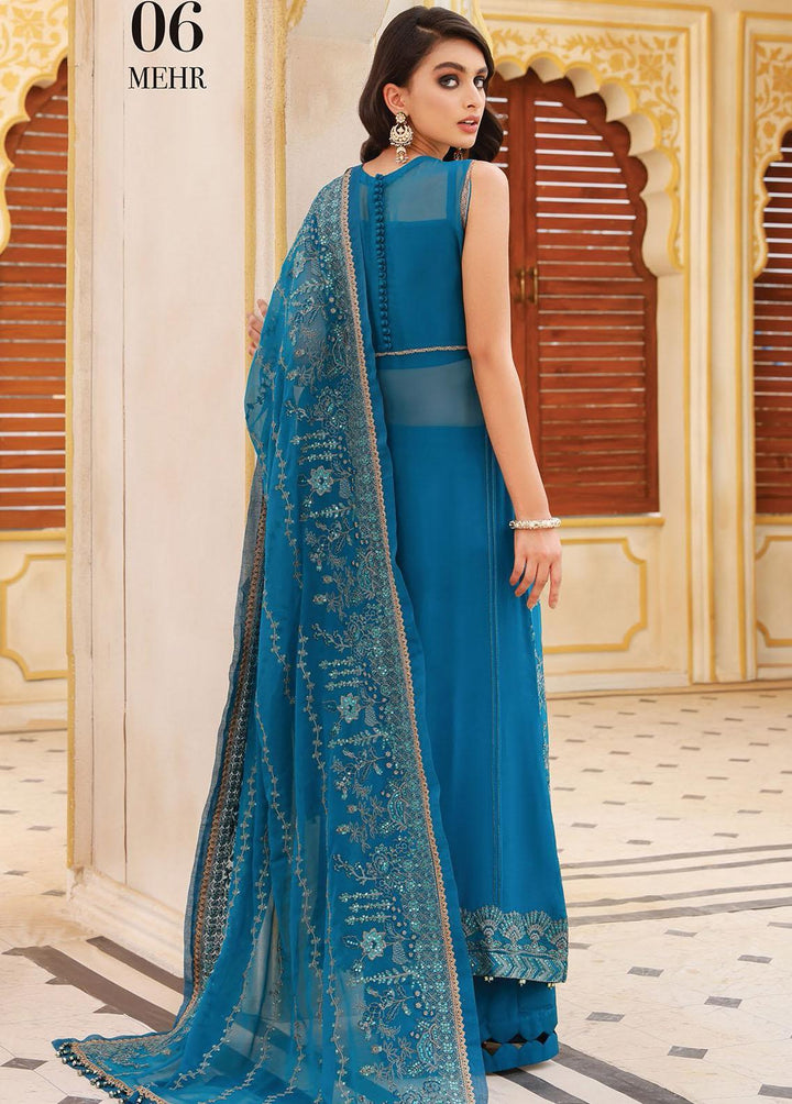 Pareesia By Xenia Formals Embroidered Chiffon Suits Unstitched 3 Piece XE22-P2 06 Mehr - Luxury Collection