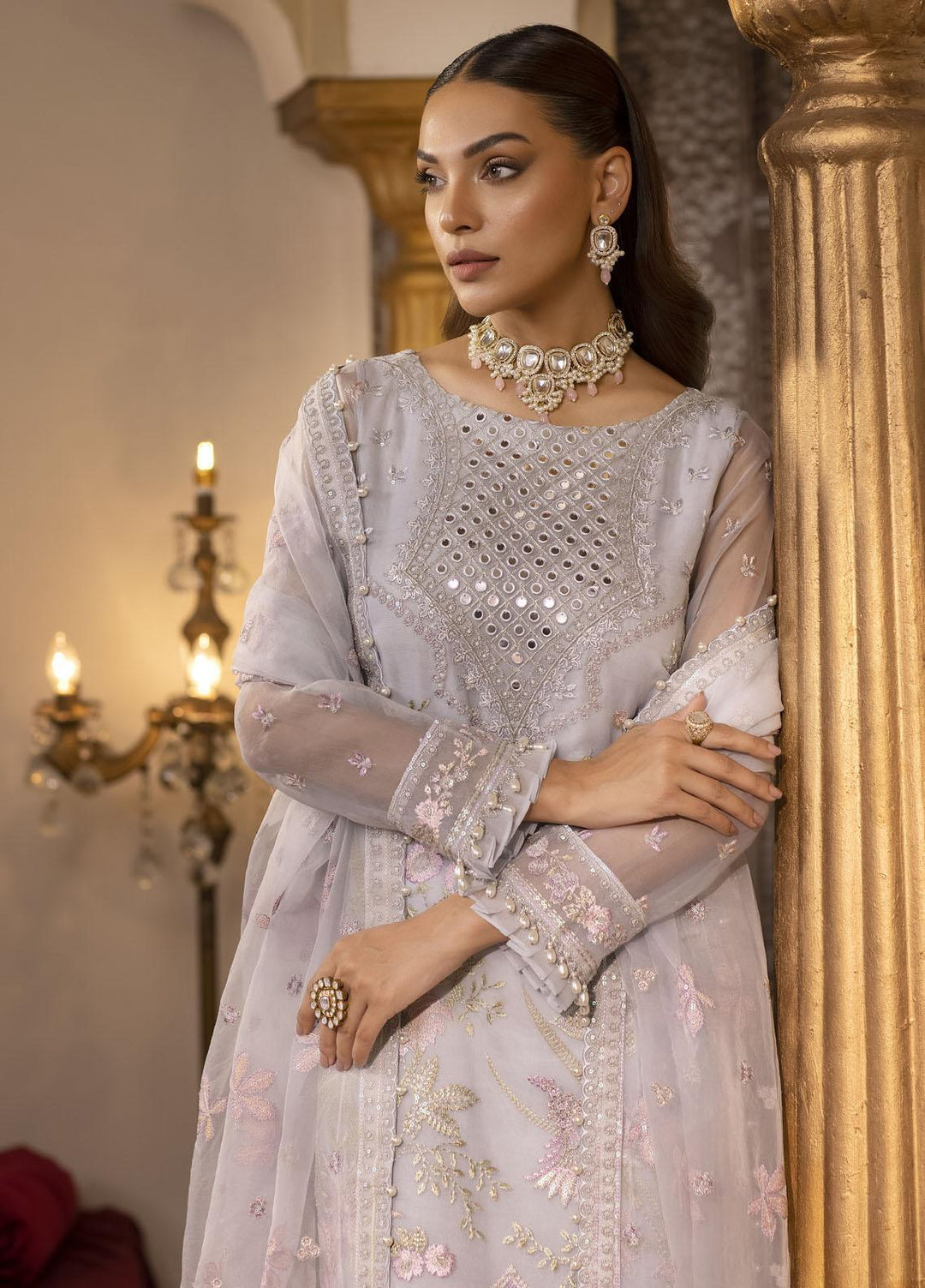 Pari Naaz By Neeshay Embroidered Organza Suits Unstitched 4 Piece NSH23PN Aramish - Wedding Collection