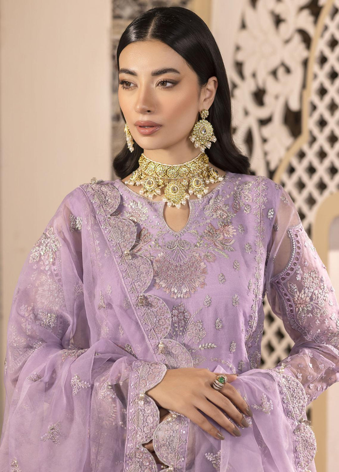 Pari Naaz By Neeshay Embroidered Organza Suits Unstitched 4 Piece NSH23PN Nazrana - Wedding Collection