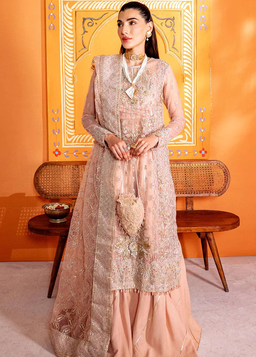 Parinaaz By Neeshay Embroidered Net Suit Unstitched 3 Piece NSH24P Ghazal - Formal Collection