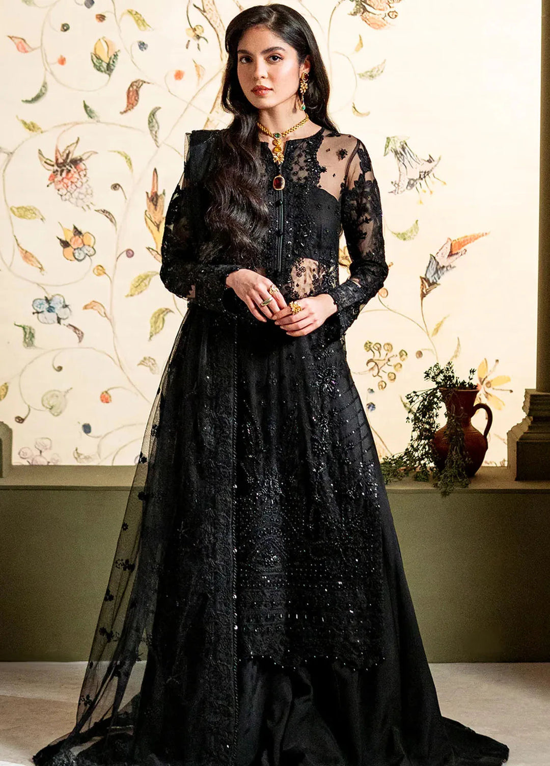 Parinaaz By Neeshay Embroidered Net Suit Unstitched 3 Piece NSH24P Shabana - Formal Collection