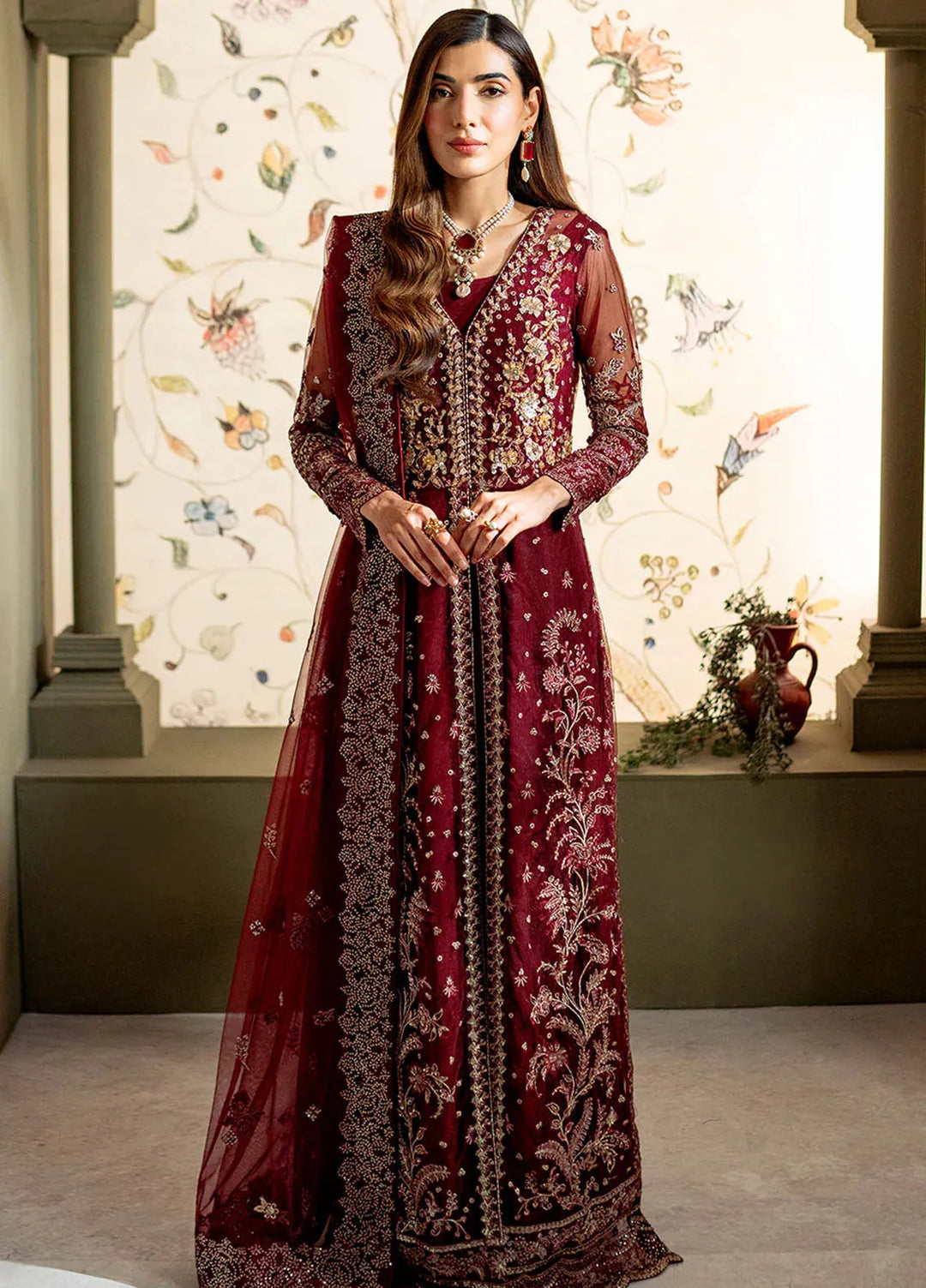 Parinaaz By Neeshay Embroidered Net Suit Unstitched 3 Piece NSH24P Suri - Formal Collection