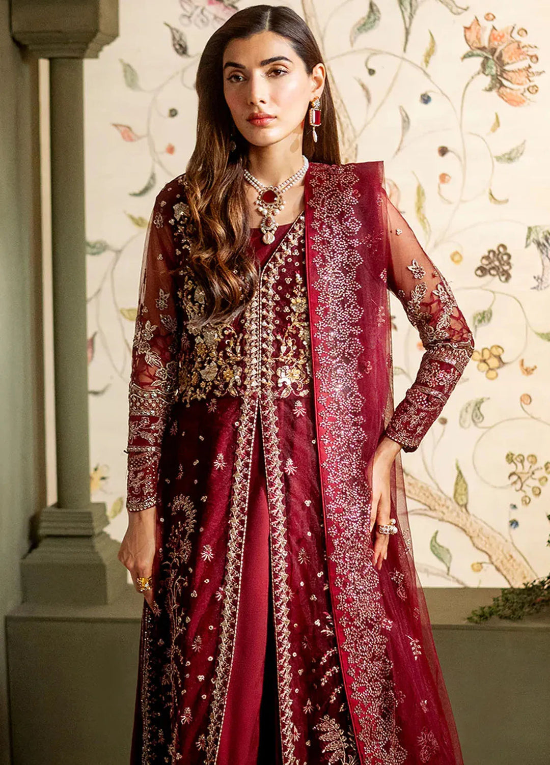 Parinaaz By Neeshay Embroidered Net Suit Unstitched 3 Piece NSH24P Suri - Formal Collection