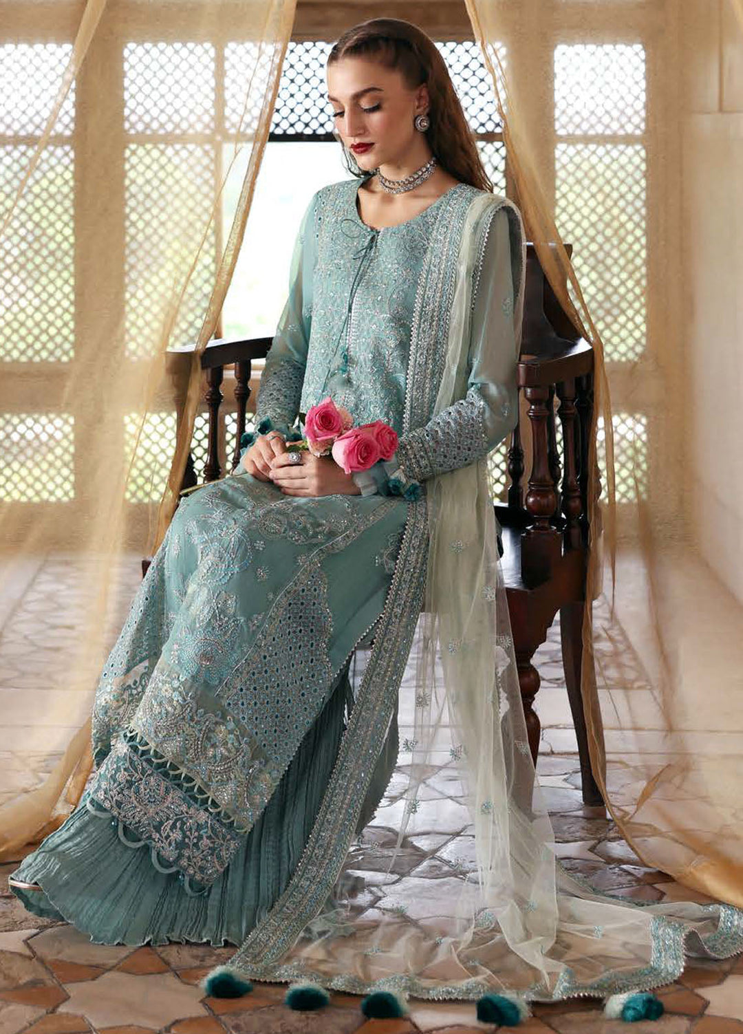 Parishay Embroidered Chiffon Suits Unstitched 3 Piece PRS25JP D-02 JRA - 02 - Formals Collection