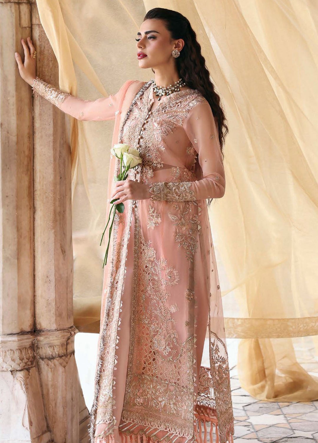 Parishay Embroidered Organza Suits Unstitched 3 Piece PRS25JP D-01 JRA - 01 - Formals Collection
