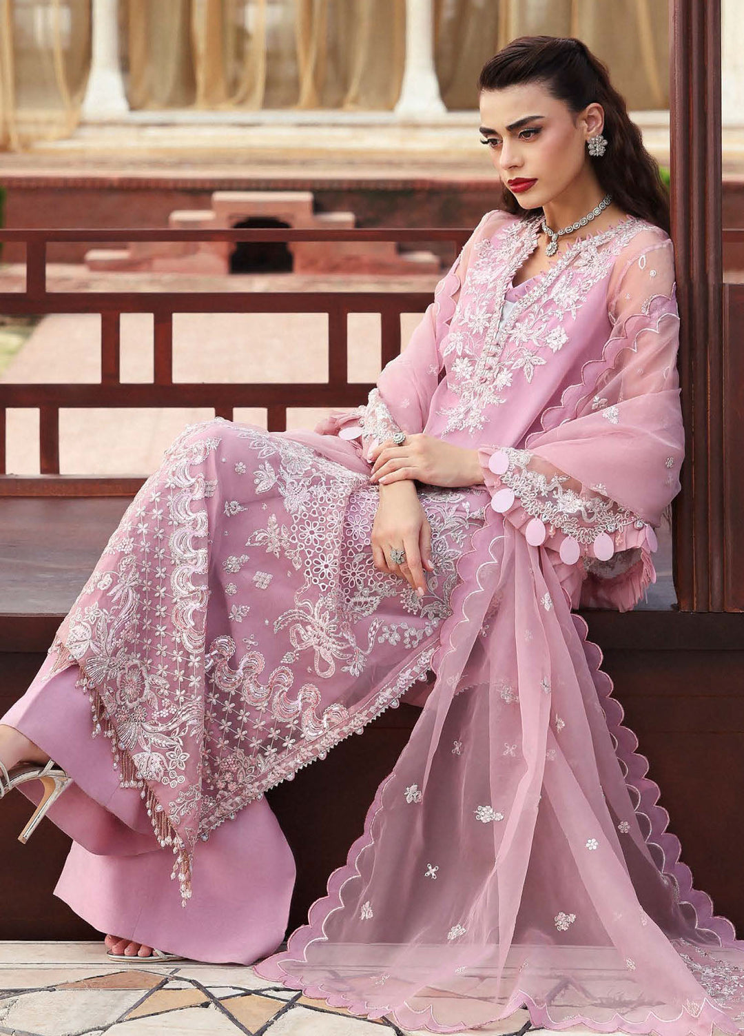 Parishay Embroidered Organza Suits Unstitched 3 Piece PRS25JP D-05 JRA - 05 - Formals Collection