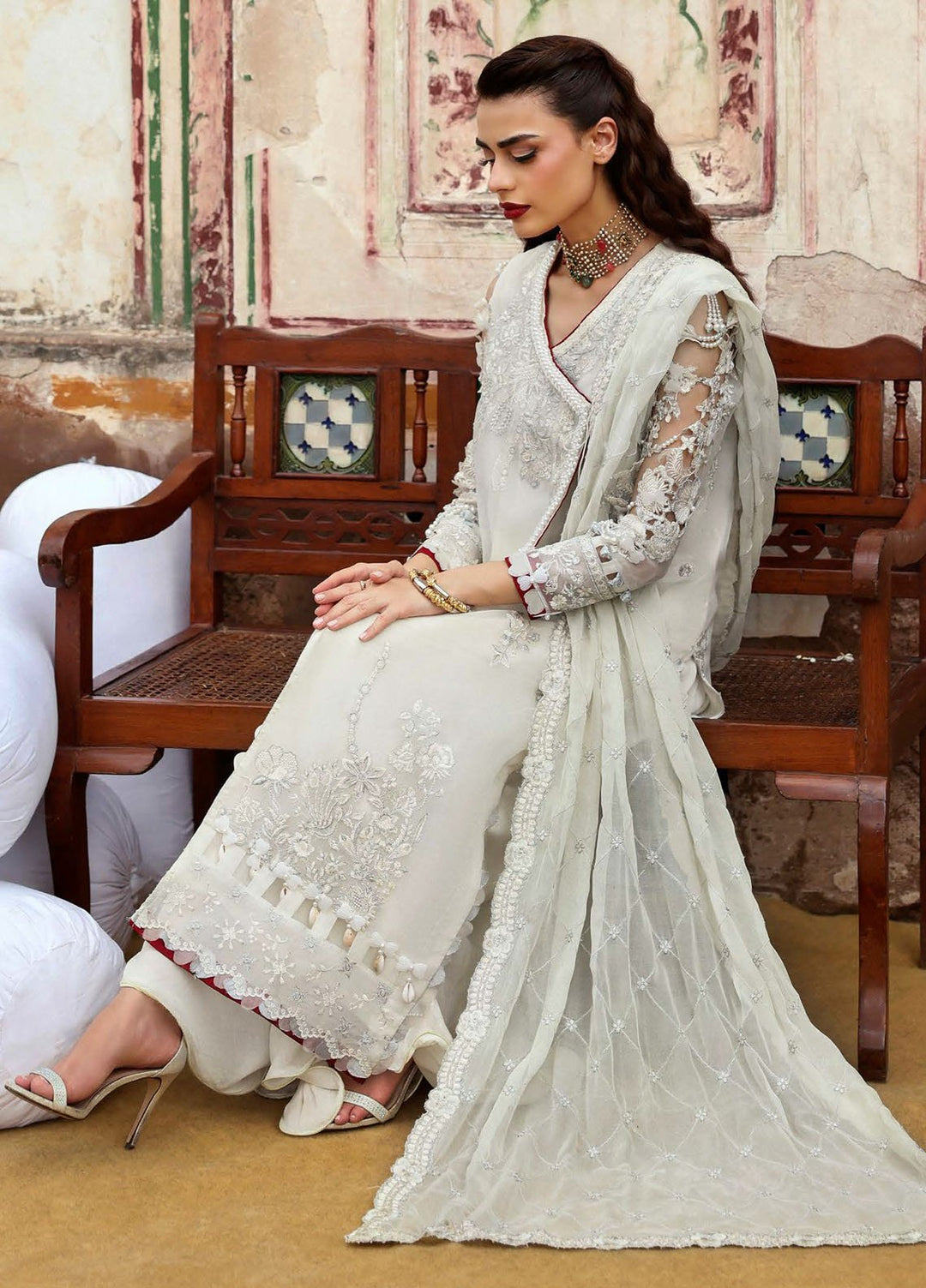 Parishay Embroidered Organza Suits Unstitched 3 Piece PRS25JP D-07 JRA - 07 - Formals Collection