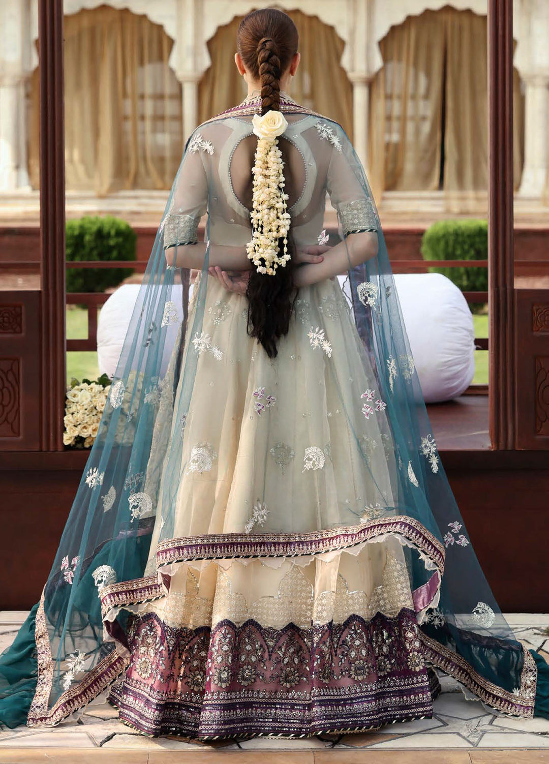 Parishay Embroidered Organza Suits Unstitched 3 Piece PRS25JP D-10 JRA - 10 - Formals Collection