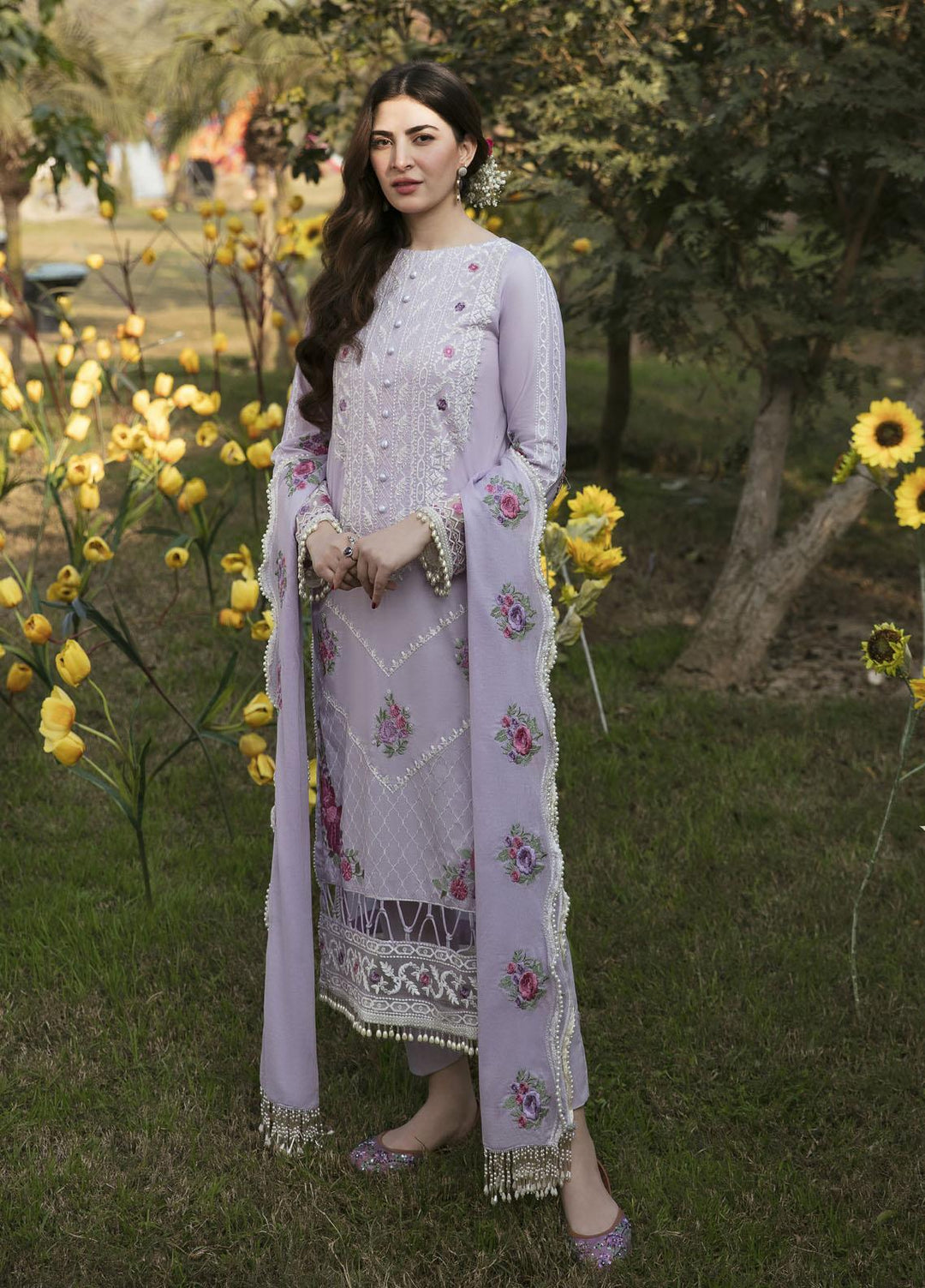 Parishay Embroidered Lawn Suits Unstitched 3 Piece PR23LL D-02 - Luxury Summer Collection