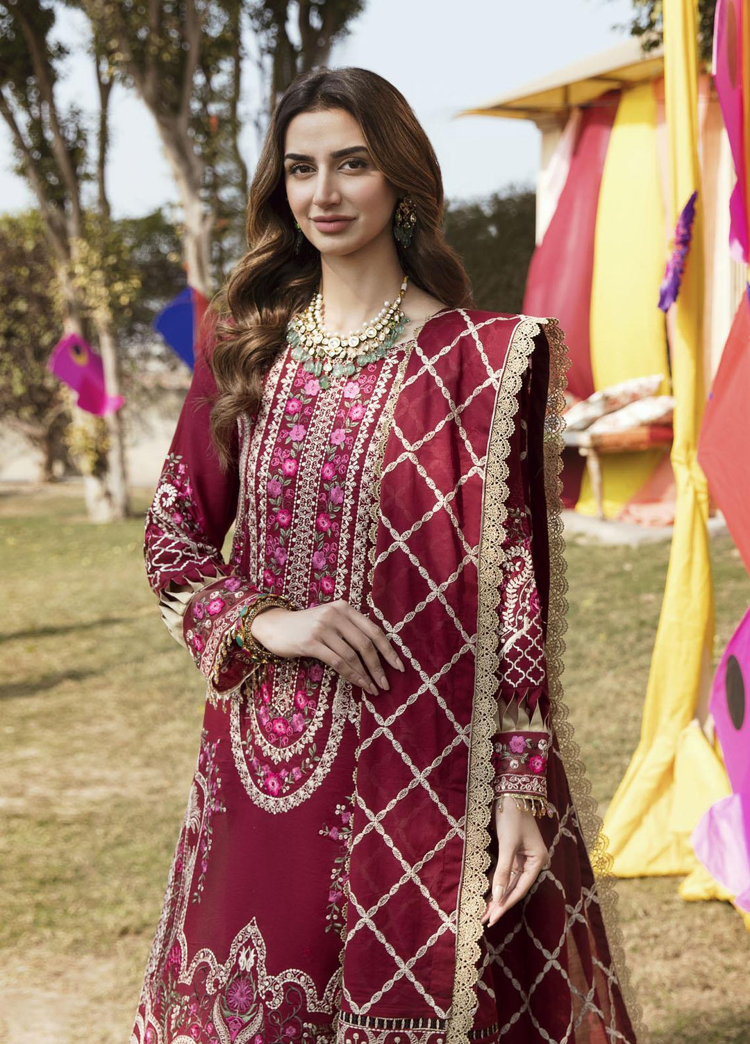 Parishay Embroidered Lawn Suits Unstitched 3 Piece PR23LL D-03 - Luxury Summer Collection