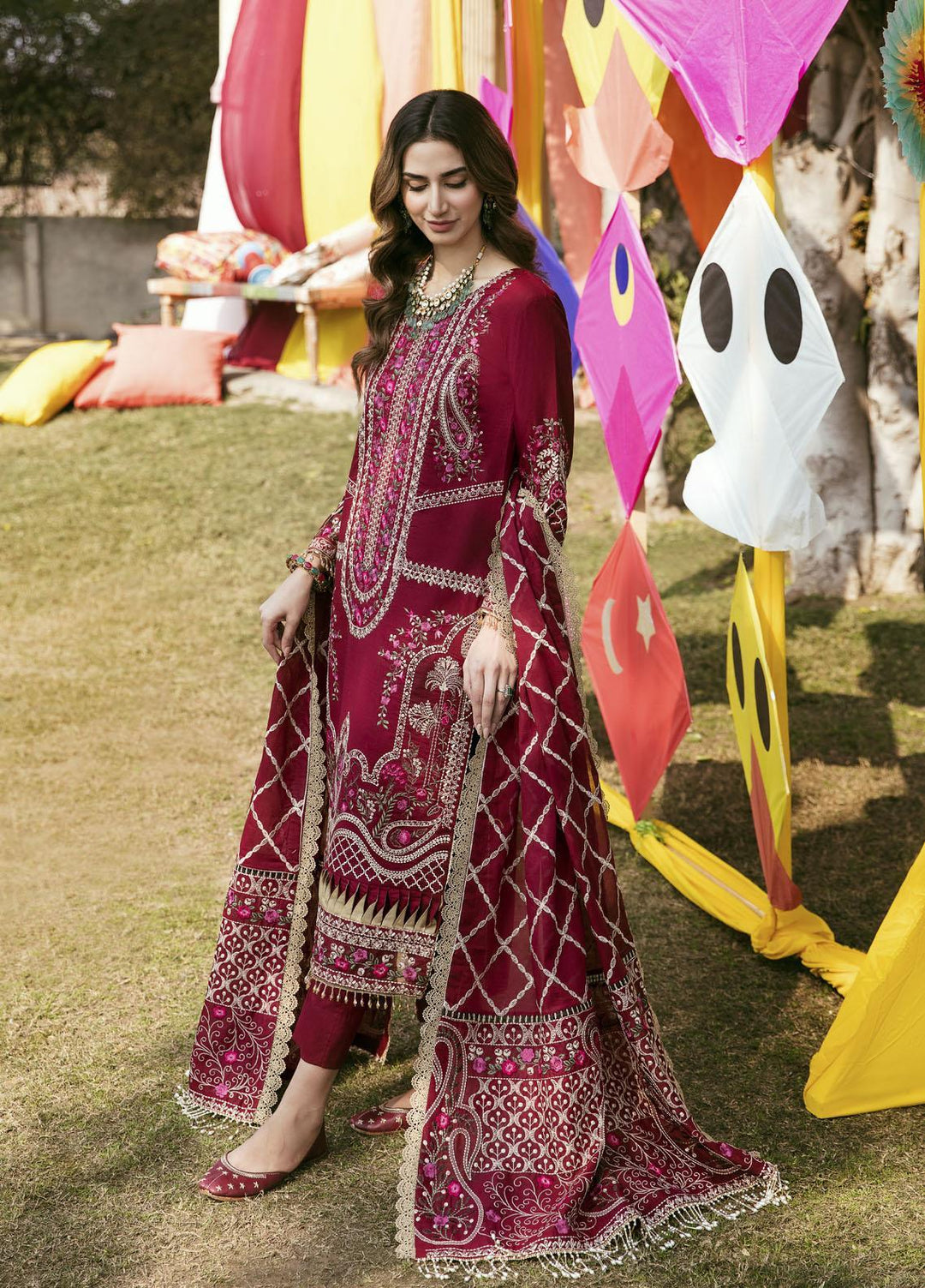 Parishay Embroidered Lawn Suits Unstitched 3 Piece PR23LL D-03 - Luxury Summer Collection
