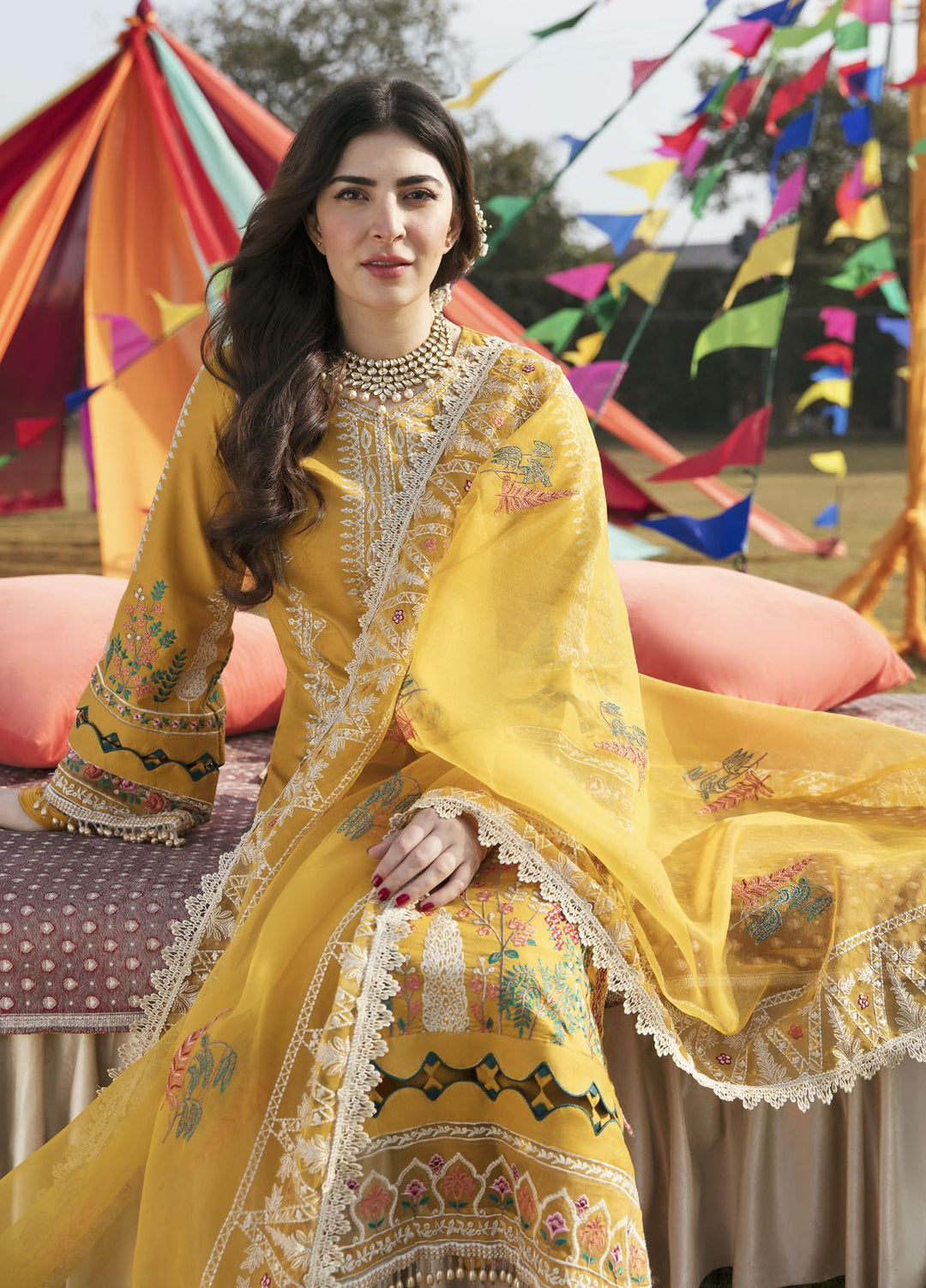 Parishay Embroidered Lawn Suits Unstitched 3 Piece PR23LL D-09 - Luxury Summer Collection