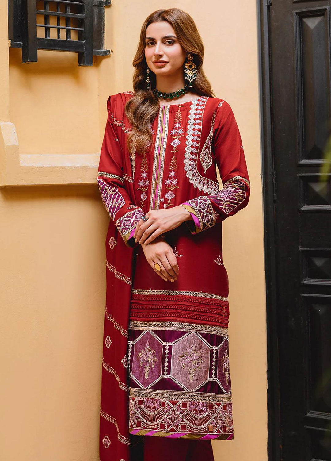Parishay Embroidered Corduroy Suits Unstitched 3 Piece PRS22LW D-10 - Winter Collection