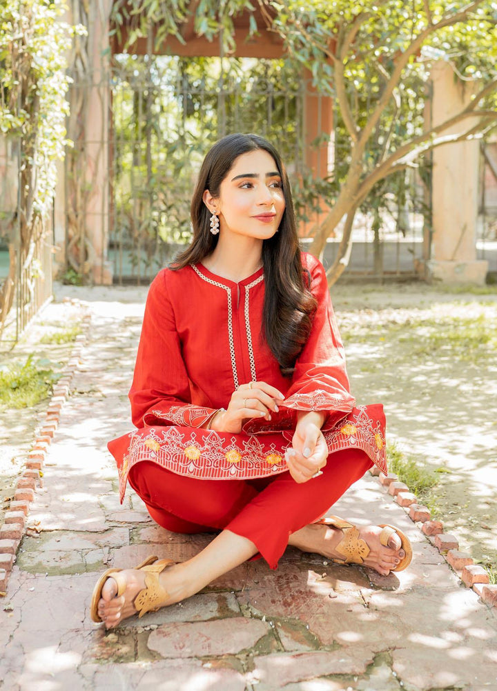 Parishay Casual Pret  Lawn 2 Piece Suit PRS22SP Scarlet