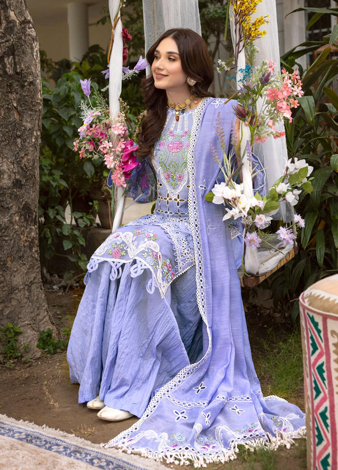 Parishay Embroidered Schiffli Suits Unstitched 3 Piece PR23LL-E2 LLE-02 - Luxury Collection