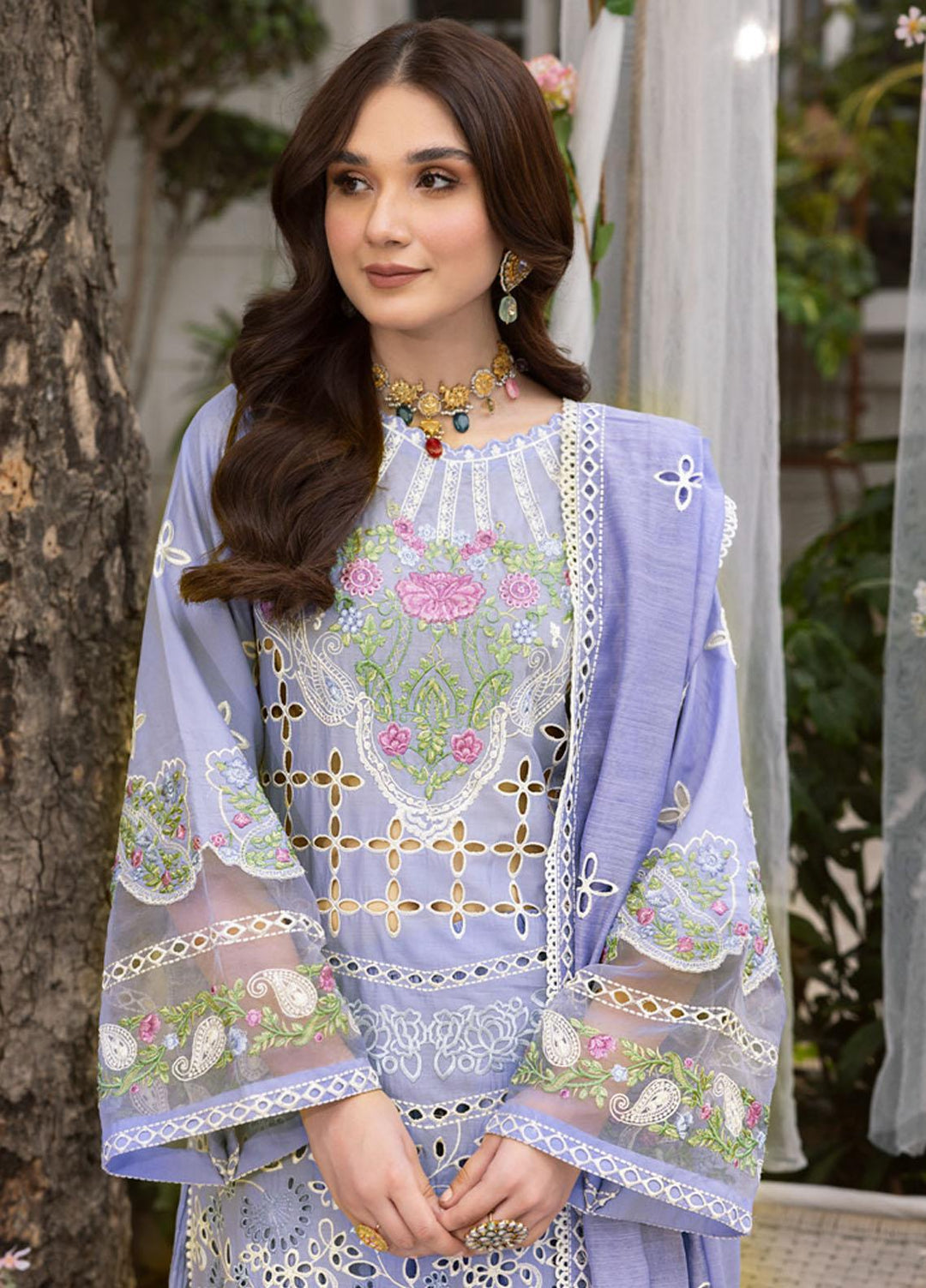 Parishay Embroidered Schiffli Suits Unstitched 3 Piece PR23LL-E2 LLE-02 - Luxury Collection
