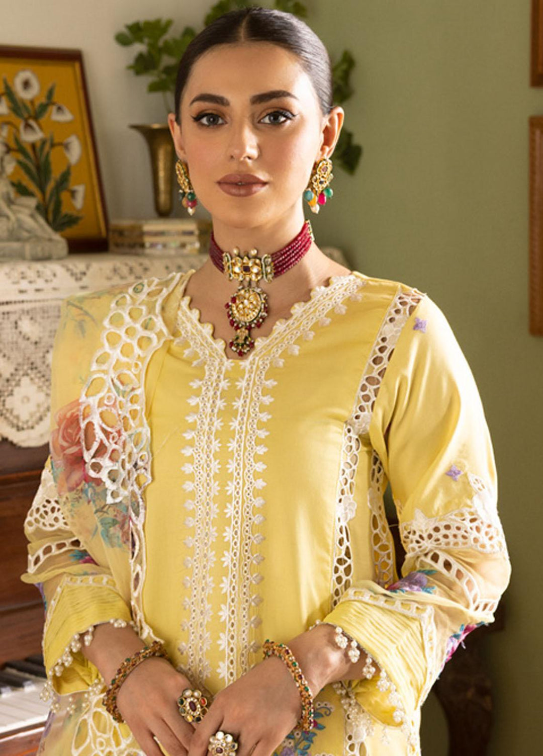 Parishay Embroidered Schiffli Suits Unstitched 3 Piece PR23LL-E2 LLE-04 - Luxury Collection