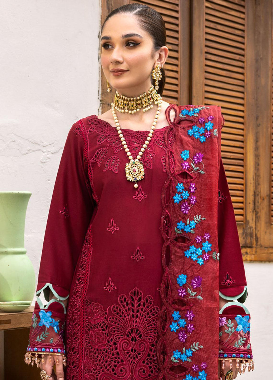 Parishay Embroidered Schiffli Suits Unstitched 3 Piece PR23LL-E2 LLE-05 - Luxury Collection