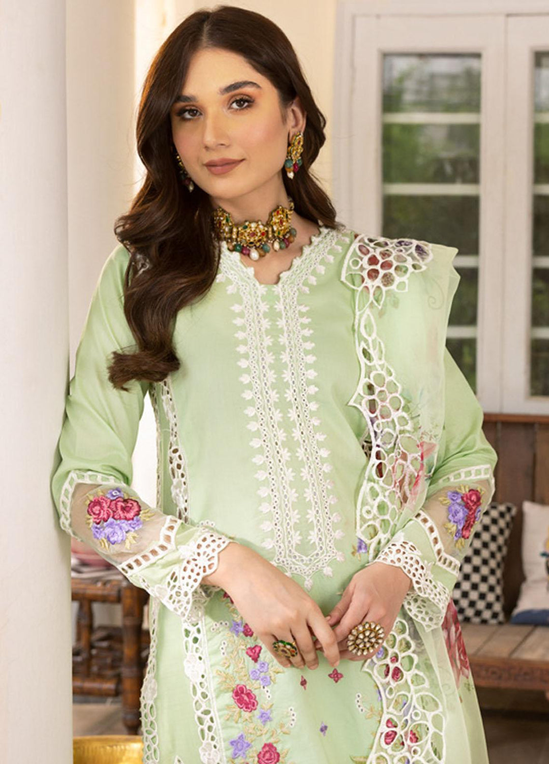 Parishay Embroidered Schiffli Suits Unstitched 3 Piece PR23LL-E2 LLE-06 - Luxury Collection