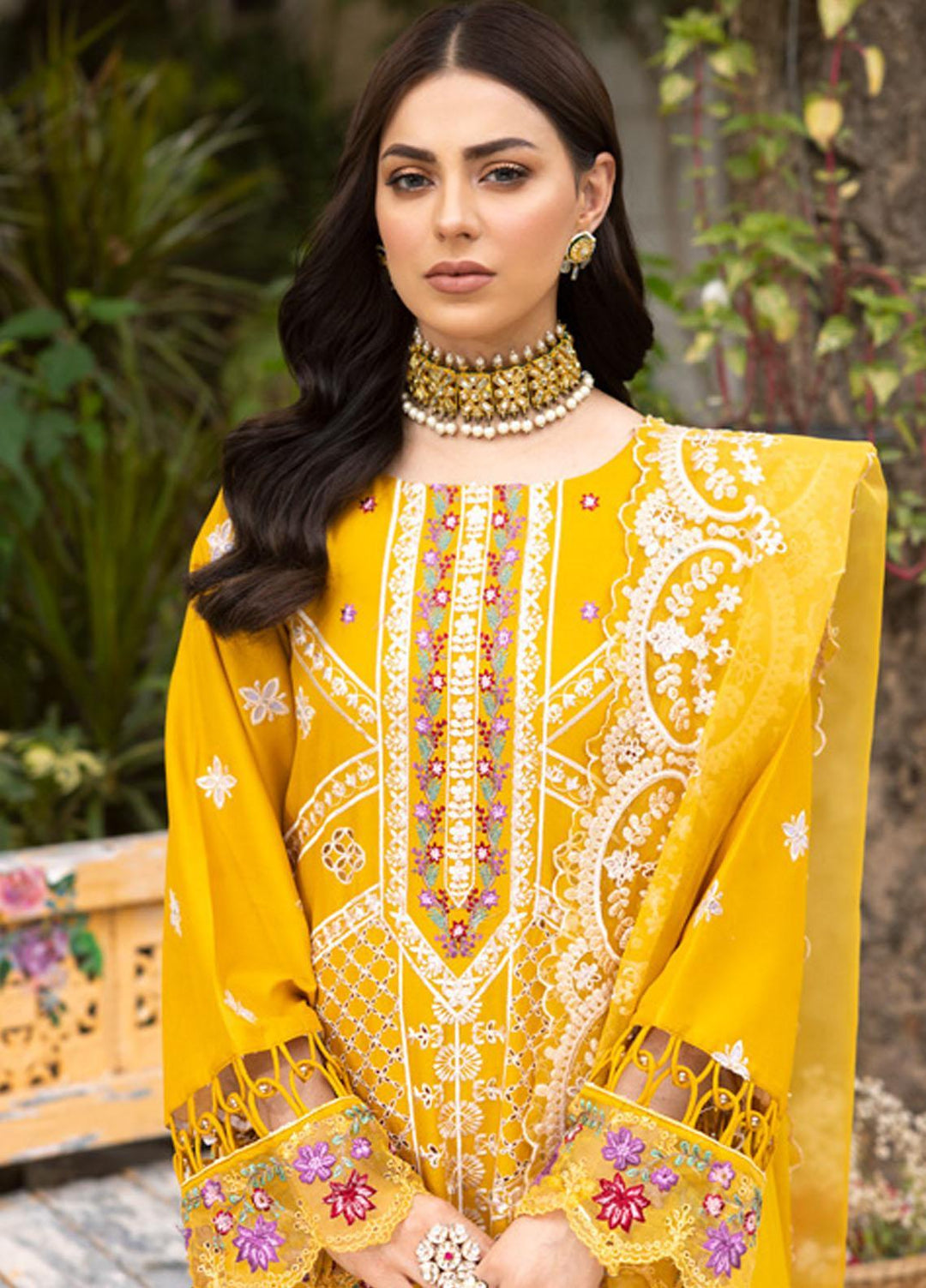 Parishay Embroidered Schiffli Suits Unstitched 3 Piece PR23LL-E2 LLE-07 - Luxury Collection