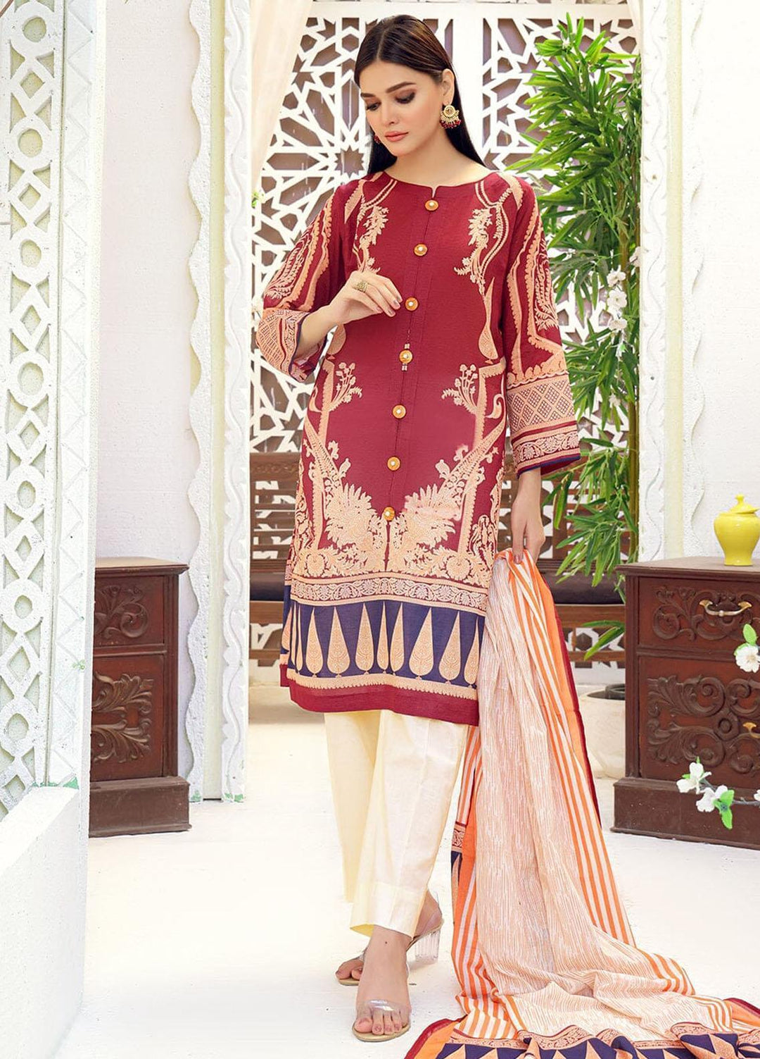Parishey By Khas Printed Lawn Suits Unstitched 3 Piece KHS23P KLA-1651 - Summer Collection