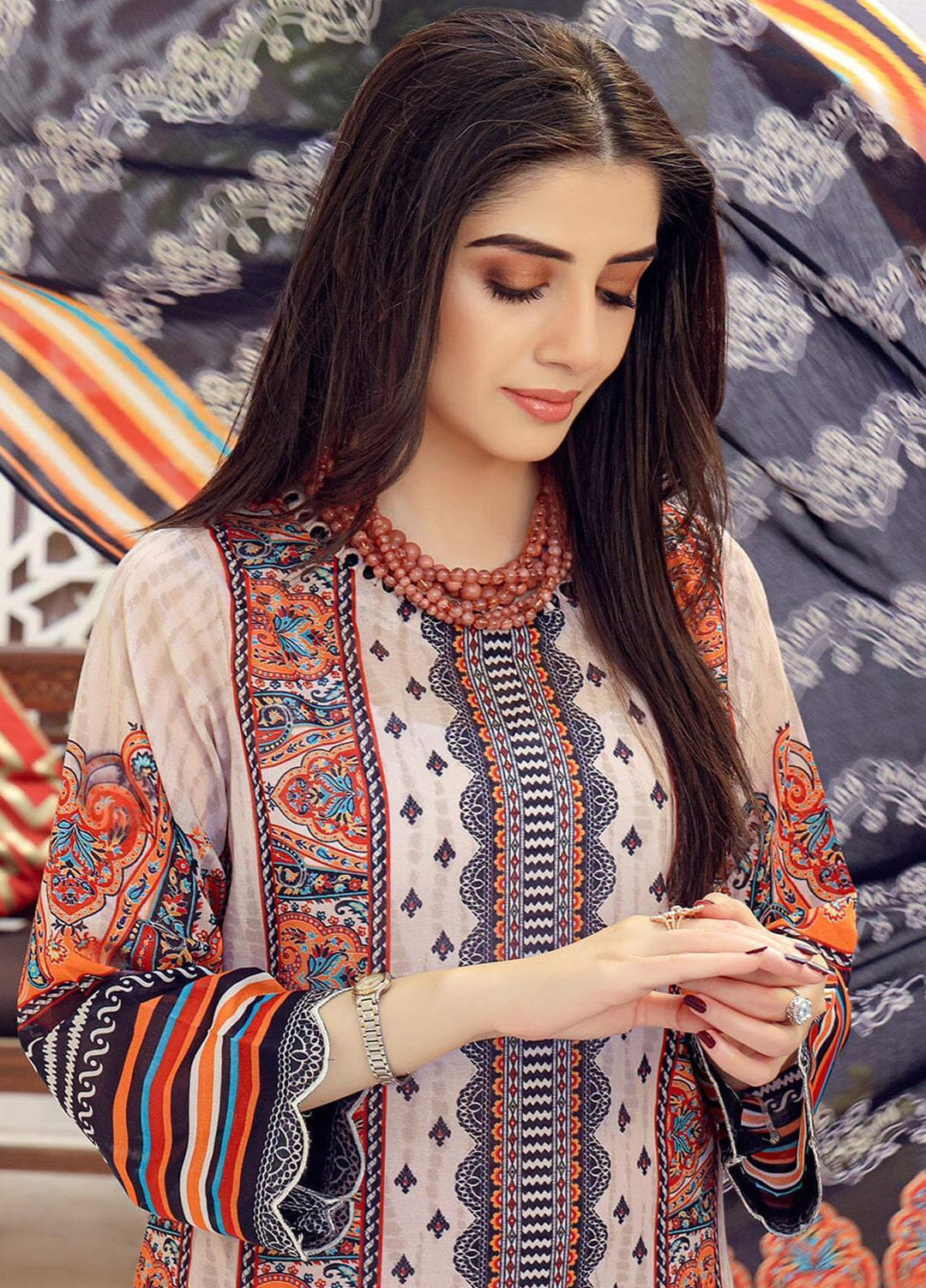 Parishey By Khas Printed Lawn Suits Unstitched 3 Piece KHS23P KLA-1658 - Summer Collection