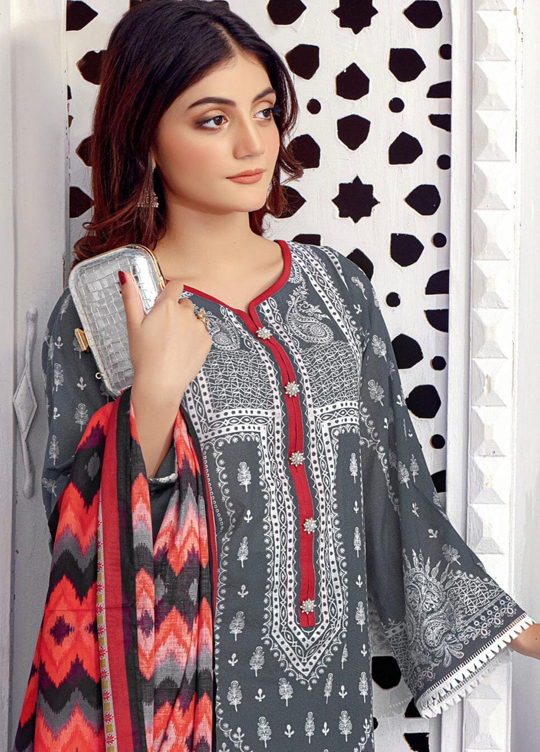 Parishey By Khas Printed Lawn Suits Unstitched 3 Piece KHS23P KLA-1679 - Summer Collection