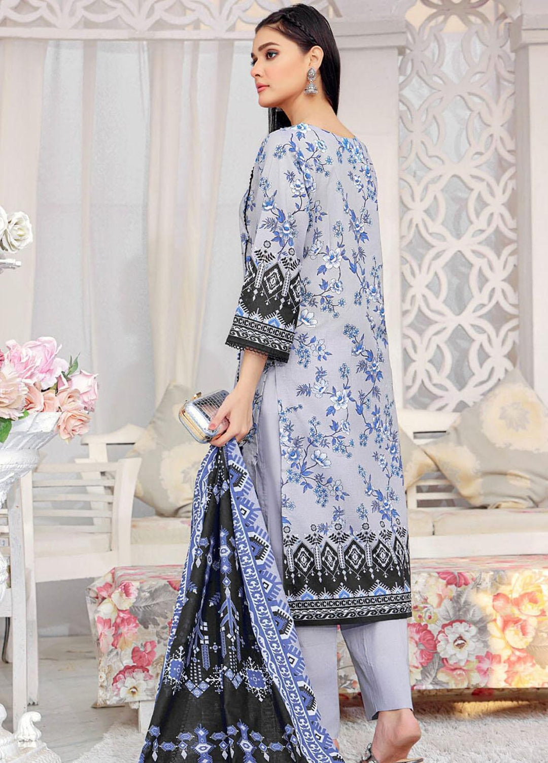 Parishey By Khas Printed Lawn Suits Unstitched 3 Piece KHS23P KLA-1683 - Summer Collection