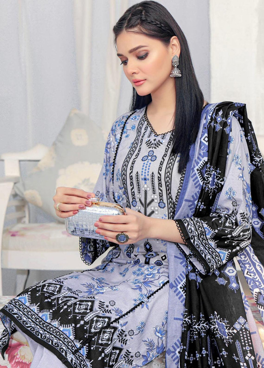 Parishey By Khas Printed Lawn Suits Unstitched 3 Piece KHS23P KLA-1683 - Summer Collection