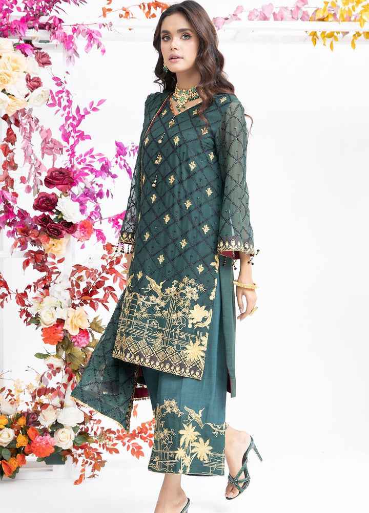 Parishey By Zaaviay Embroidered Chiffon Suits Unstitched 3 Piece KAINAT - Luxury Collection