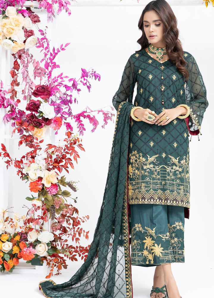Parishey By Zaaviay Embroidered Chiffon Suits Unstitched 3 Piece KAINAT - Luxury Collection
