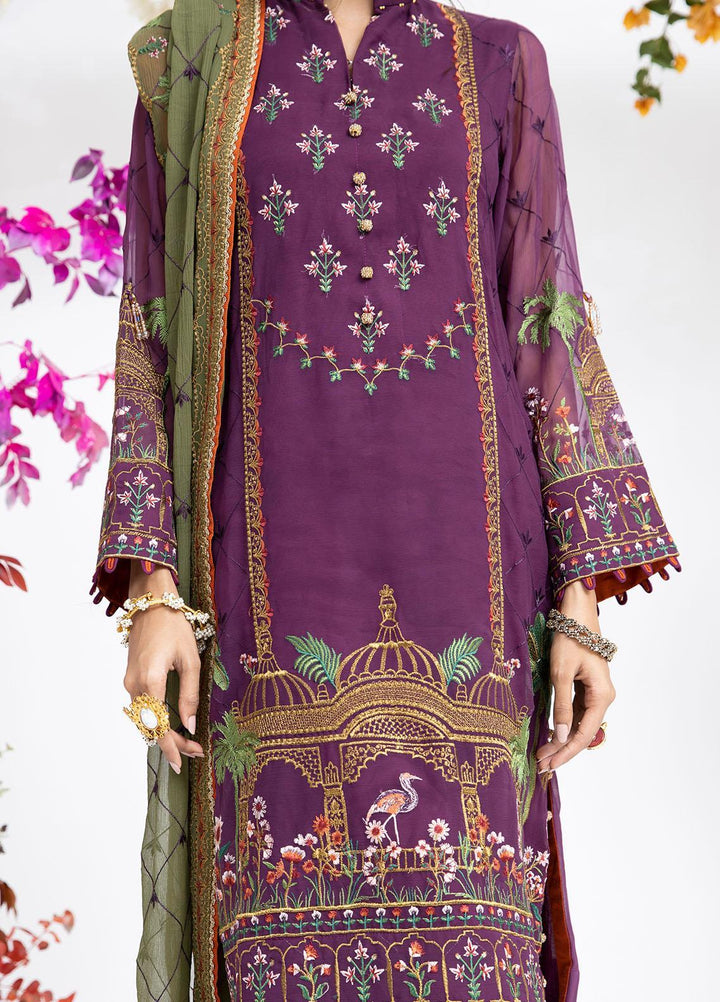 Parishey By Zaaviay Embroidered Chiffon Suits Unstitched 3 Piece KHUWAAB - Luxury Collection