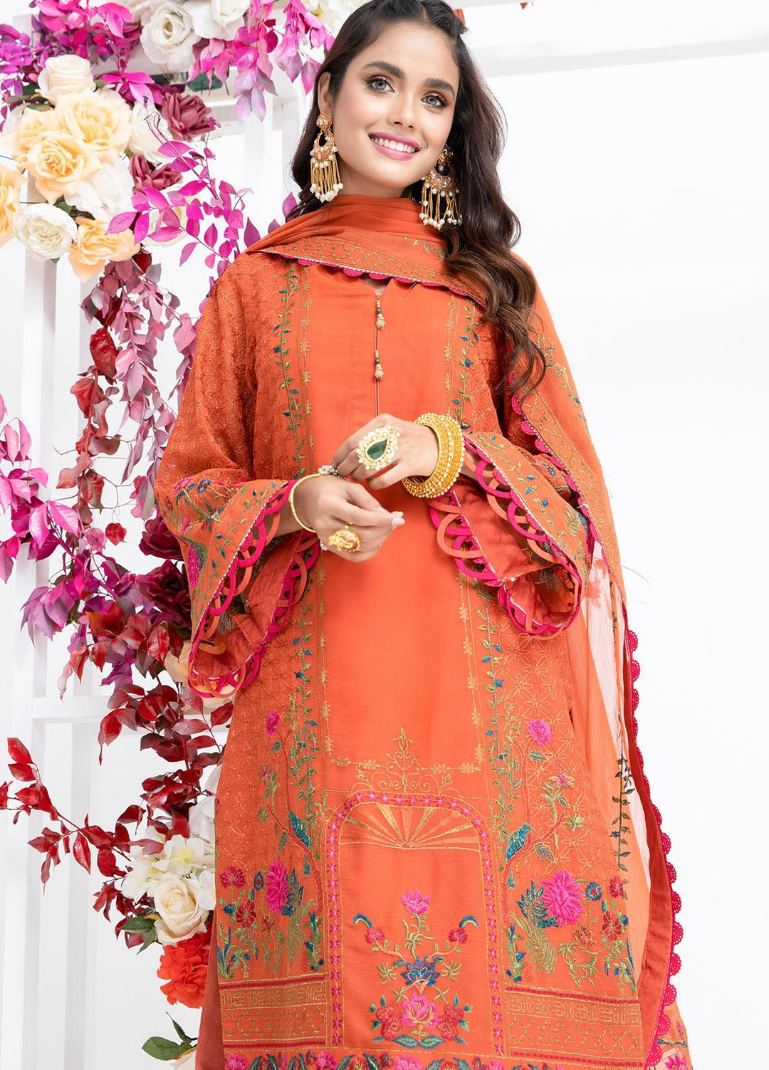 Parishey By Zaaviay Embroidered Chiffon Suits Unstitched 3 Piece KIRAN - Luxury Collection