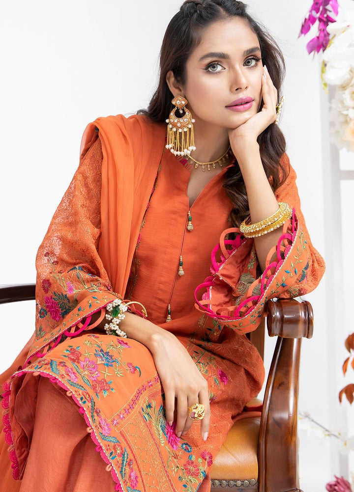 Parishey By Zaaviay Embroidered Chiffon Suits Unstitched 3 Piece KIRAN - Luxury Collection