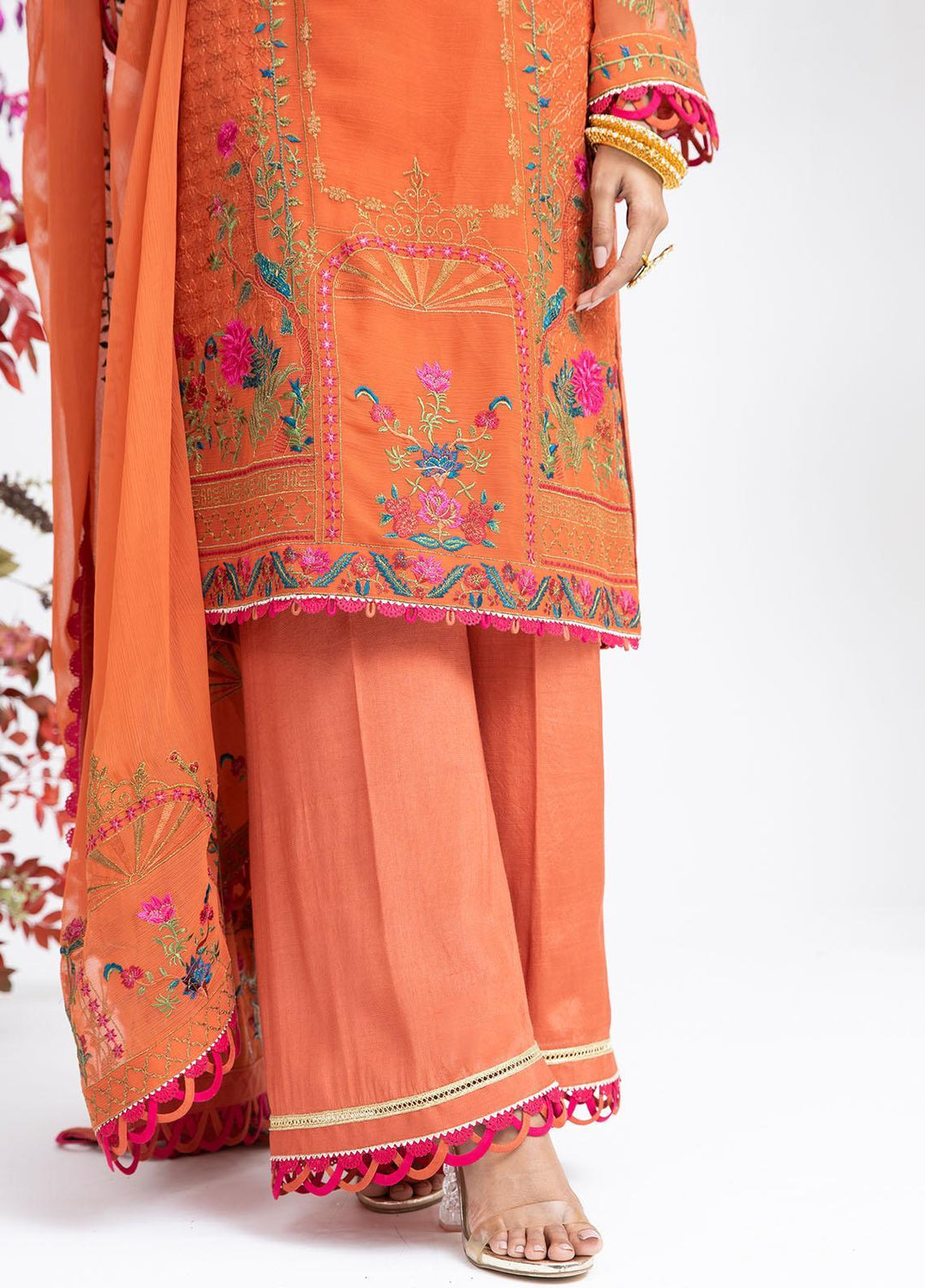 Parishey By Zaaviay Embroidered Chiffon Suits Unstitched 3 Piece KIRAN - Luxury Collection