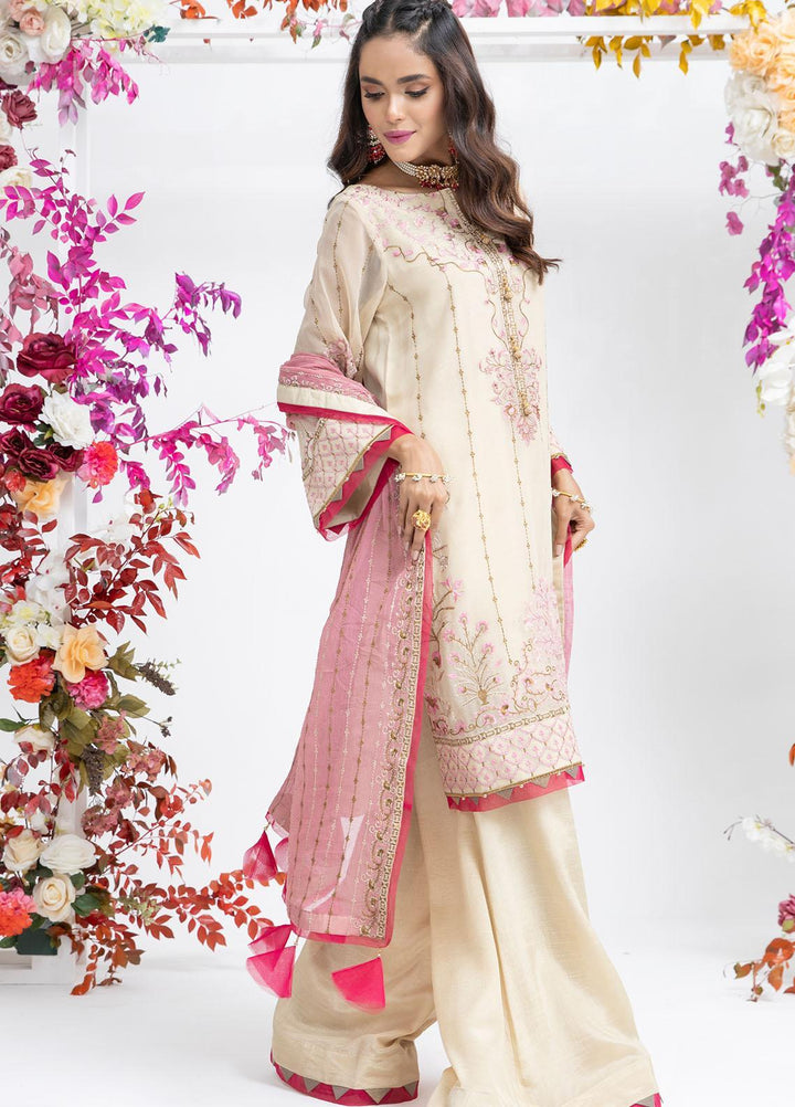 Parishey By Zaaviay Embroidered Chiffon Suits Unstitched 3 Piece MOTI - Luxury Collection