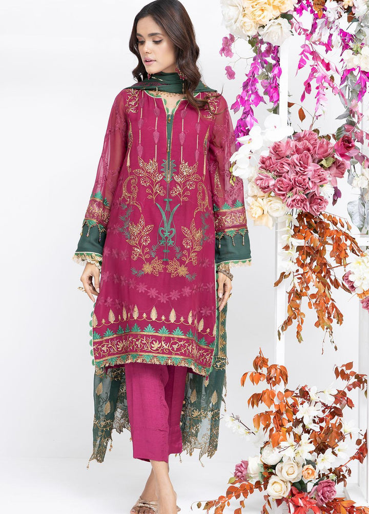 Parishey By Zaaviay Embroidered Chiffon Suits Unstitched 3 Piece PHOOL - Luxury Collection