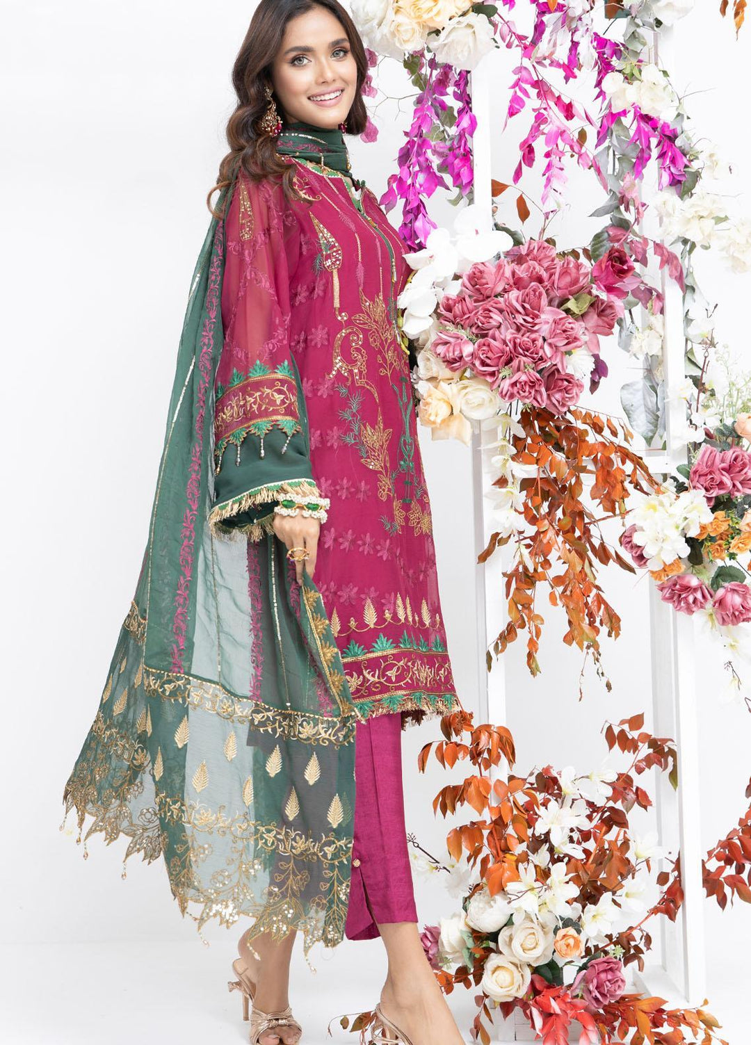 Parishey By Zaaviay Embroidered Chiffon Suits Unstitched 3 Piece PHOOL - Luxury Collection