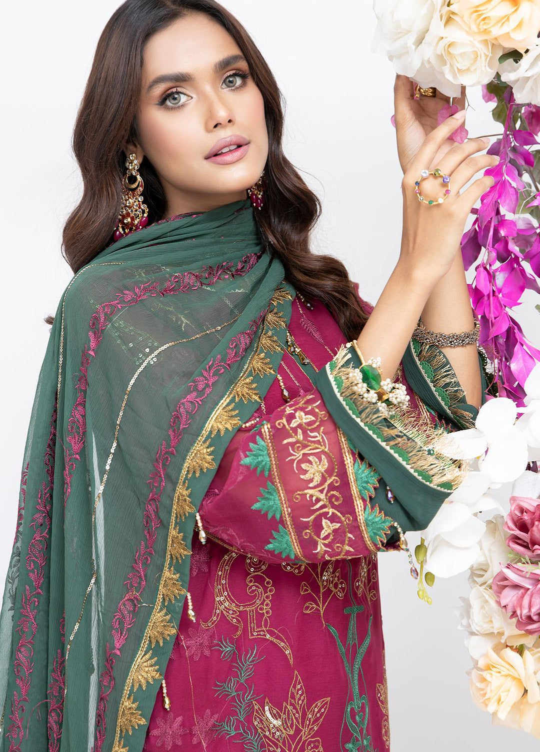 Parishey By Zaaviay Embroidered Chiffon Suits Unstitched 3 Piece PHOOL - Luxury Collection